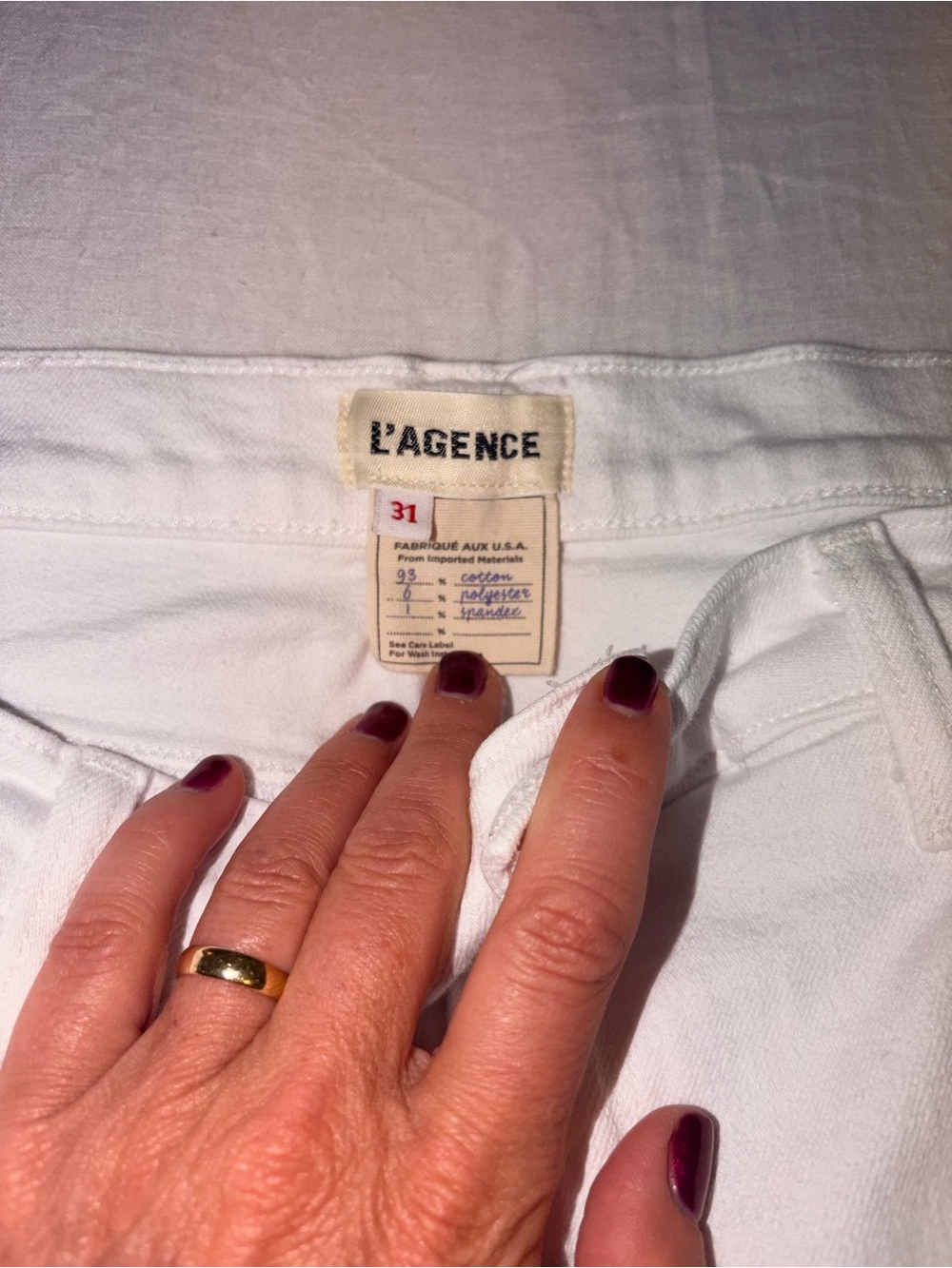L'AGENCE White Wide-Leg Denim Jeans - Picture 3 of 4